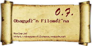 Obagyán Filoména névjegykártya